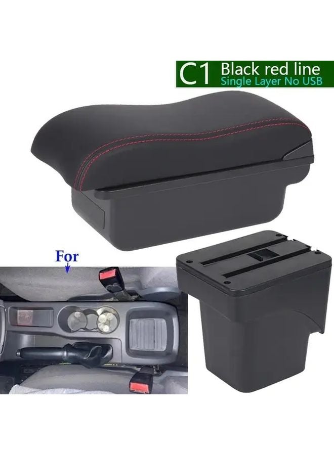 فورد فوكس 2 موديل Mk2 2005-2011 صندوق تخزين مسند الذراع في الكونسول الوسطي C2 بخط أسود - Image 1